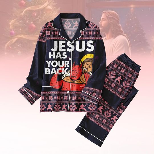 Discover Funny Jesus Christmas Pajamas Set - Holiday Christian Family Sleepwear