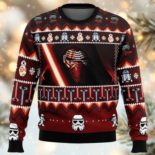 Discover Star Wars Awakens Ugly Christmas Sweater, Disney Star Wars Sweatshirt, The Force Awakens Sweater for Men and Women