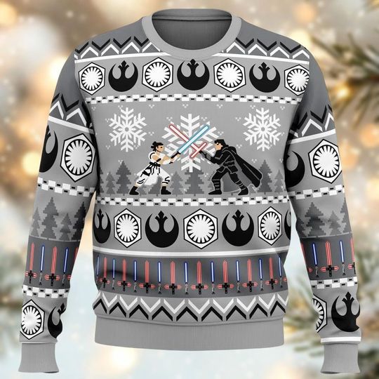 Discover Star Wars Ugly Christmas Sweater with Darth Vader, Disney Holiday Sweatshirt for Men and Women