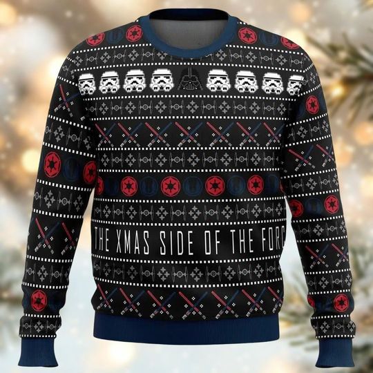 Discover Star Wars Ugly Christmas Sweater Darth Vader Stormtrooper Fans Holiday Sweater