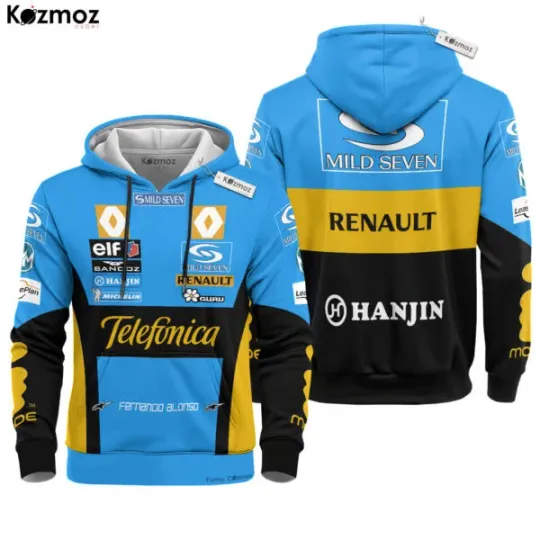 Discover FRD Alonso Hoodie 2005 Renault F-1 Racing Uniform Alpinestars
