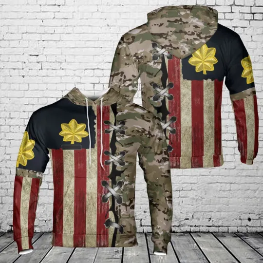 Custom Name US Army Major Rank Insignia Hoodie 3D