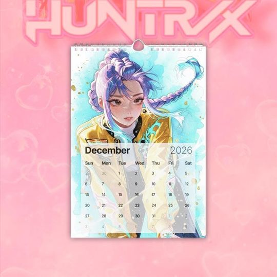 Huntrix 2026 Calendar, Kpop Demon Hunters, Mira Rumi Joey, Gift for Kpop Fans, Kpop Movie Memorabilia