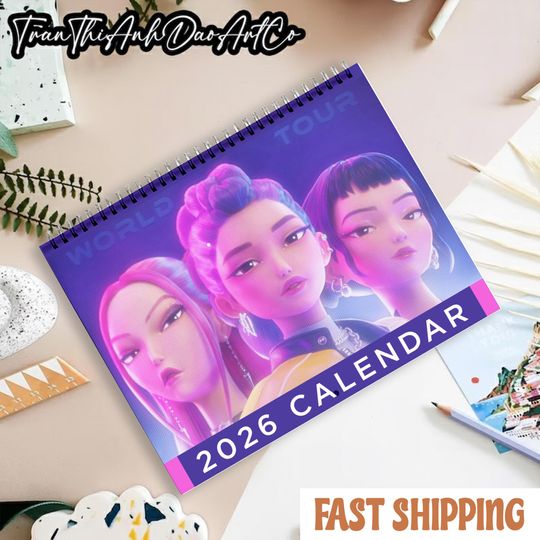 Discover Kpop Demon Hunter Calendar 2026 Saja Boys Office Desk Calendar