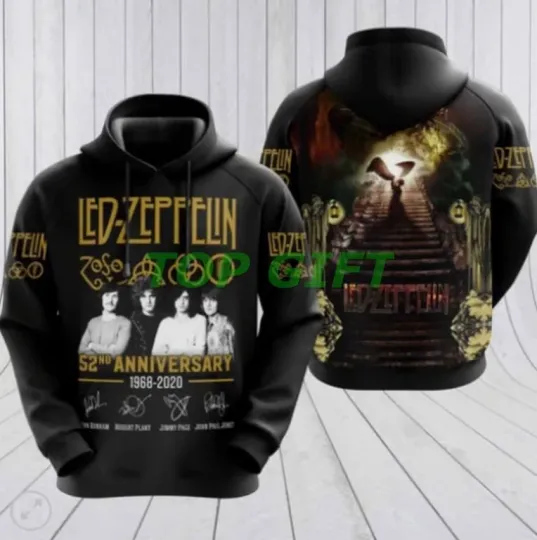 Discover New "Led-Zeppelin" All Over Print Hoodie 3D Unisex Lightweight Hoodie