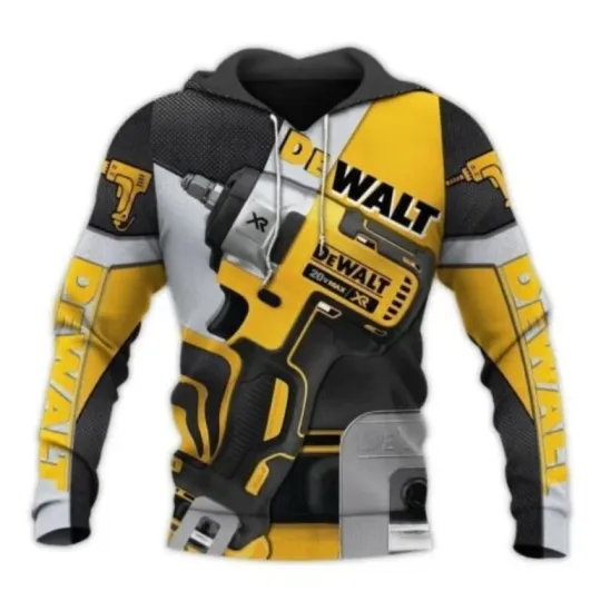 Discover Beautiful DeWalt Drill machine Hoodie 3D All Over Prints Top Gift's