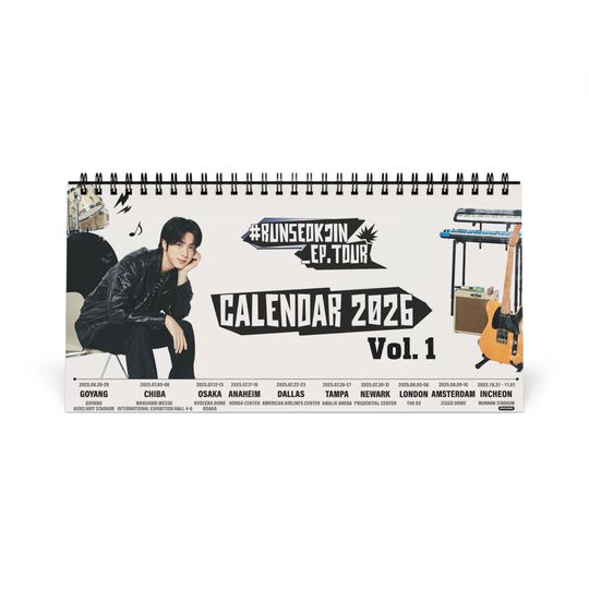 BTS Jin RunSeokJin EP Tour Desktop Calendar 2026 Vol.1 for K-Pop Fans and Collectors