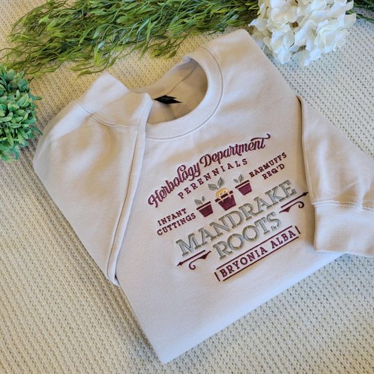 Discover Mandrake Roots Wizard Crew Neck | Embroidered Sweater
