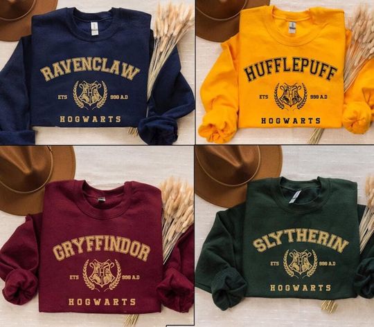 Magical Wizard Hogwarts House Harry Potter Sweatshirts, Hogwarts House Hoodie, Hogwarts Wizard Shirt, Harry Potter Shirt, Gift For Men Women