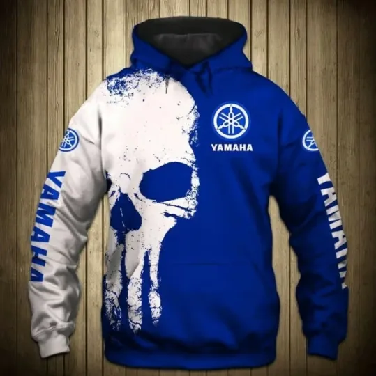 Hot Yamaha Skull Blue Racing Team 3D Full Men's  Printed 3D