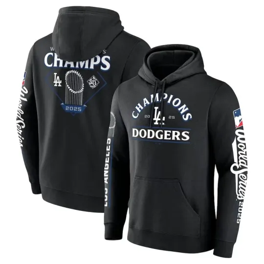 Discover L.@. Dodger 2025 World Series Back To Back Champions Hoodie 2 Arm Print