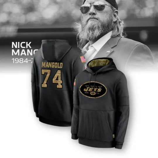 Discover NY Jets Nick Mangold #74 Camo Logo Hoodie