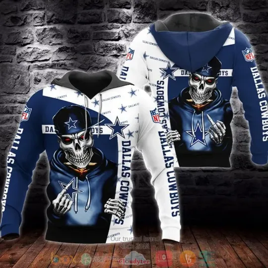 Discover football Dal@las Cowboys Skeleton 3D Hoodie, Gift For Fan, Christmas Gift