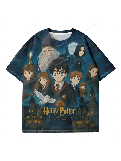 Discover Global-hot Harry Potter 3D-print tee: chic comfy sport-casual classic, Hogwarts magic gift, unisex adults kids