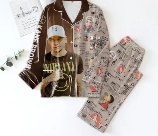 Nirvana Kane Brown Bury Me In Georgia Pajamas Set Pyjamas Sleepwear Long Sleeve