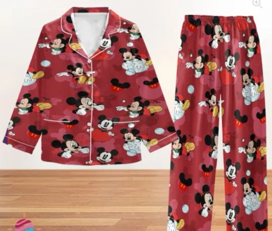 Discover Mickey Pajamas Set, Mickey Pajamas, Mickey Holiday Pajamas Set Long Sleeve