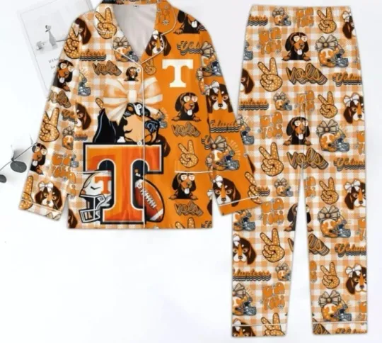 Tennessee Go Vols Orange Pyjama Pajamas Set