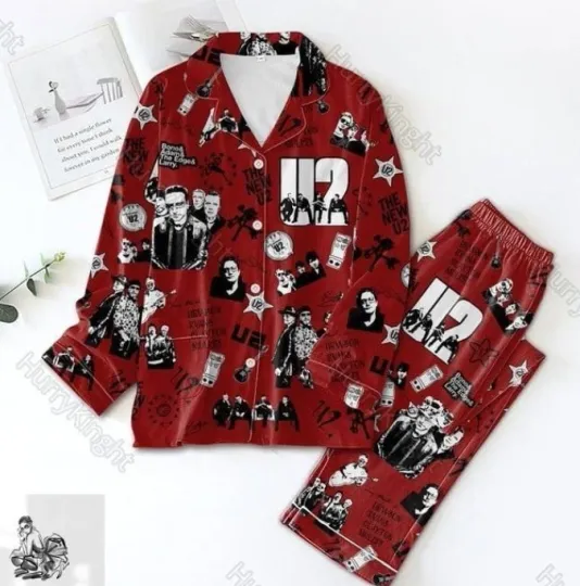 U2 Pajamas Set HG U2 Pajamas For Party U2 Band Pajamas Family U2 Tour Holiday