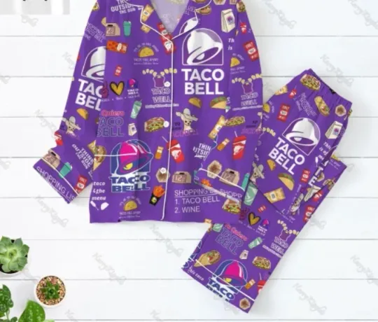 Taco Bell Pajama Set Women Taco Bell Pajamas For Party Taco Bell Pajamas Family