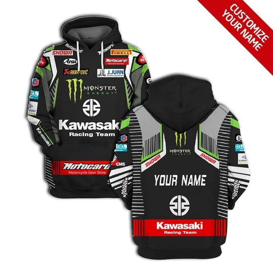 Discover Custom Name Kawasaki Racing 3D Lightweight Hoodie For Men