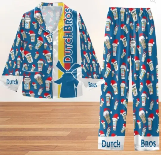 Discover D Bros Coffee Christmas Pajama Set for Adults