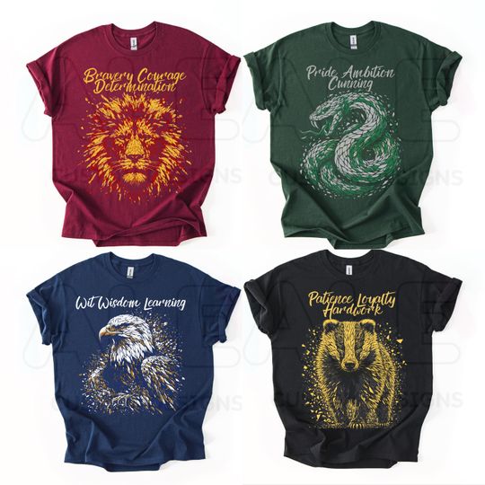 Discover Gildan Graphic Wizarding School House T-Shirt, HP House Shirt, Universal Vacation T-Shirt, Wizard World Gift, Matching Wizard Houses Shirt