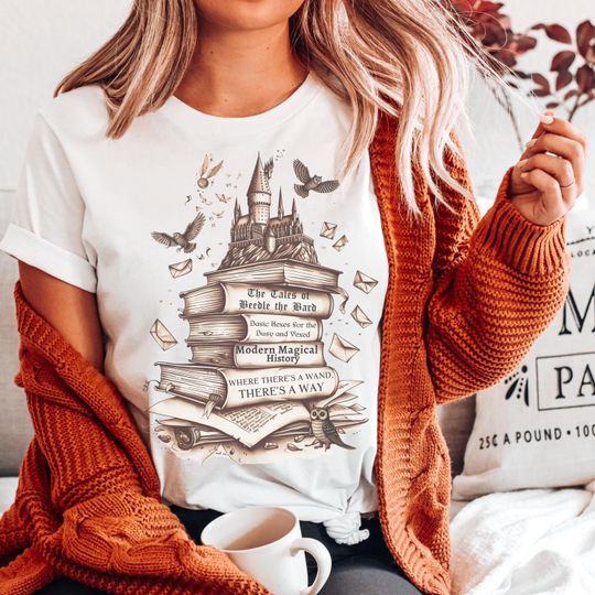 Discover Potterhead T-Shirt,  Magic Wand Print, Perfect Wizard Shirt for HP Enthusiasts, Gift for Fans