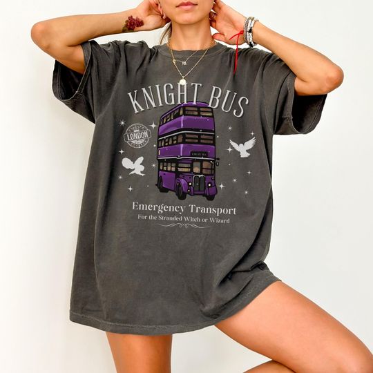 Discover Knight Bus Comfort Colors Shirt Magical Fantasy Book Tshirt Subtle Booklover T-shirt Dark Magic Fandom Merch Bibliophile Tee Gift for Her