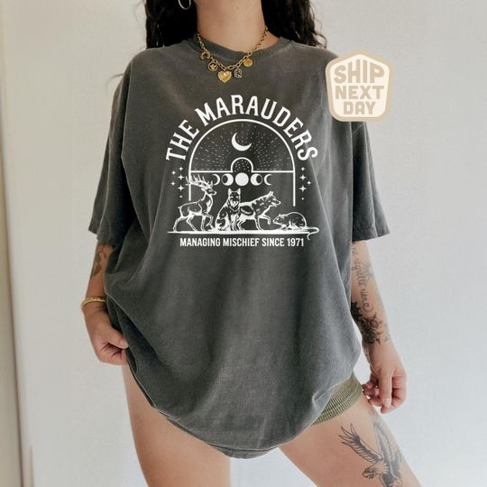 Discover The Marauders Shirt, Wizard Movie Tee, Booktok Merch Top, Ministry of Magic Shirt, Fantasy Magic School T Shirt, Bookish Graphic Tee