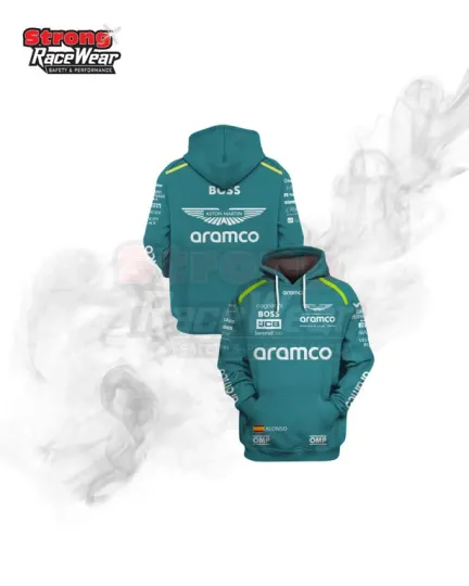 Discover FRD Alonso Aston Martin Aramco Formula One Team Race Hoodie 2024