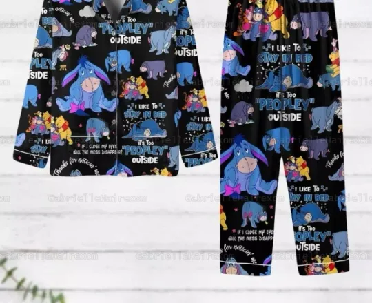 Discover Eeyore Winnie Pooh And Eeyore Cute Pooh Gift Short Sleeve Pyjama Pajamas Set