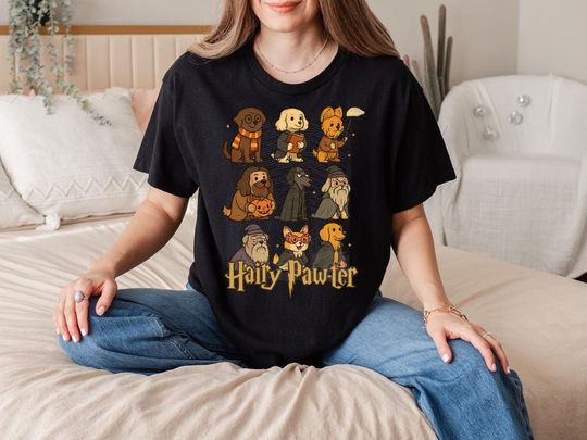 Funny Harry Potter Dog Lovers Tee, Harry Potter Shirt, Wizard Dog T-Shirt, Hogwarts Dog Costume Shirt, Gift for Dog Moms and Dads, Hogwarts
