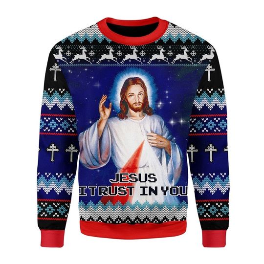 Discover All Over Print Maria And Jesus Graphic Christmas Sweatshirts New In Casual Crew Neck Pullover Sweatshirt Clothes Mens Hoodie Top