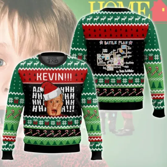 Home alone Christmas Ugly Sweater Funny Holiday Plus Size Pullover Xmas Party Costume Family Kids Christmas Sweater Gift 2026