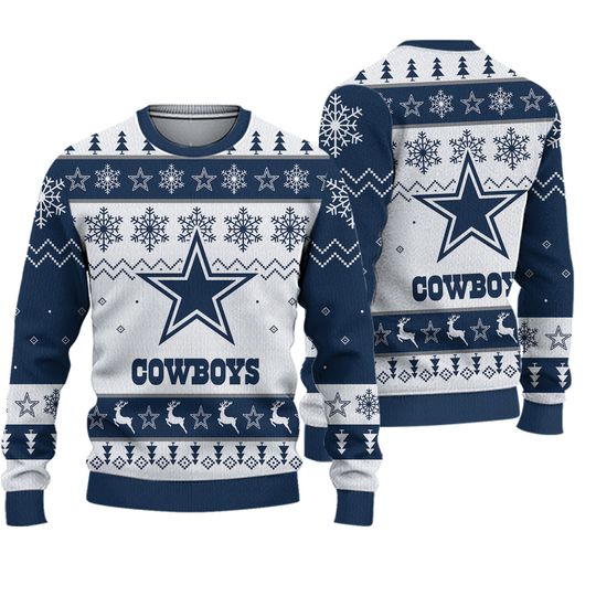 Cowboys Football Team Ugly Christmas Sweater All Over Print 3D