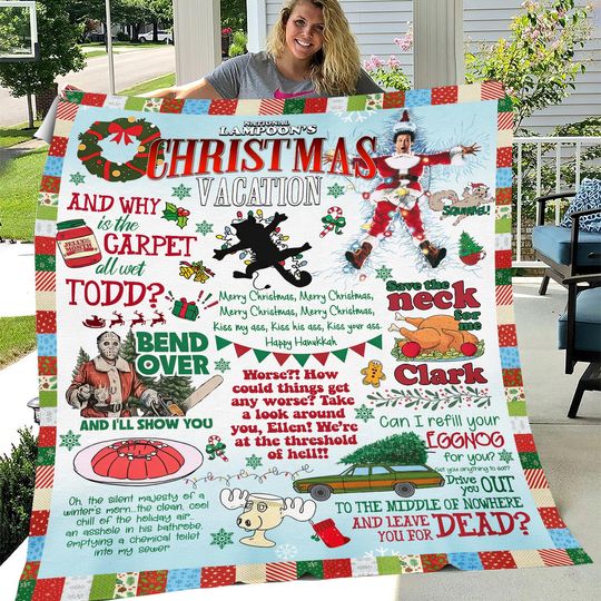 National Lampoon's Christmas Vacation Blanket, Shitter's Full Blanket, Cousin Eddie Clark Griswold Blanket, Christmas Blanket Christmas Gift