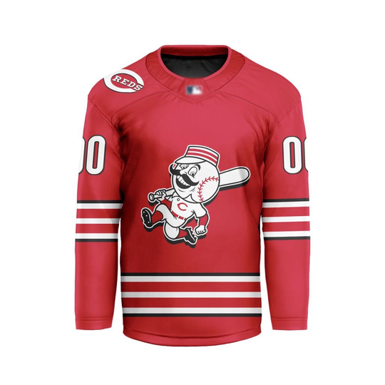 Discover Personalize Cincinnati Reds Alternate Hockey Shirt Men's Fan Gear Christmas Gift