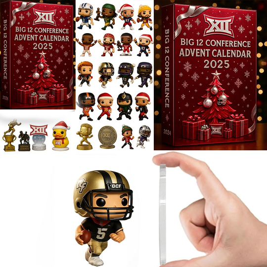 Discover Acrylic Advent Calendar Blind Box Big 12 Conference 2025 Holiday Decor, 2D Acrylic Decor