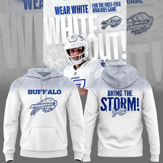Buffalo Bills Rivalries 2025 White Out Hoodie