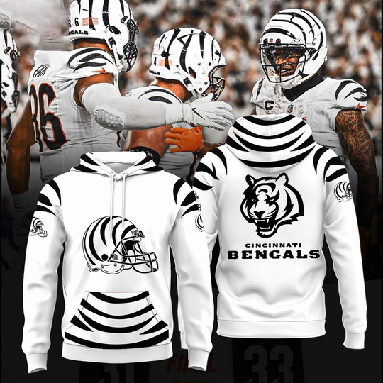 Cincinnati Bengals White Tiger Stripe Shirt 2025