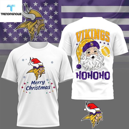 Minnesota Vikings Premium Merry Christmas Santa Claus Shirt