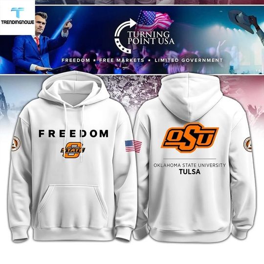 Oklahoma State University Charlie Kirk Turning Point Usa Hoodie 2025