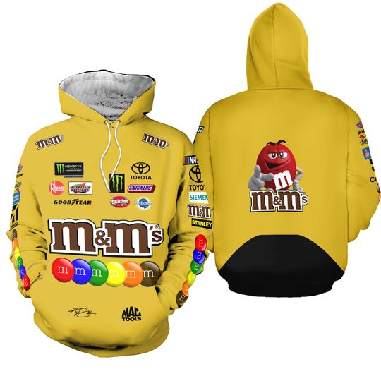 Kyle Busch 3D M&M Shirt Hoodie Racing