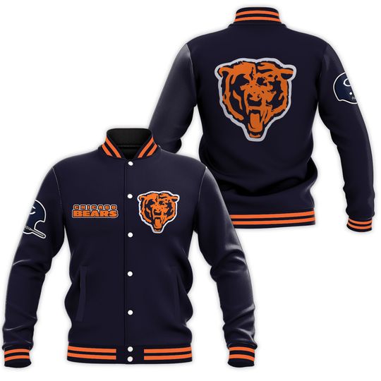 Womens football Chicago Bears Retro Classics Jacket Midnight Navy/Orange/Midnight Navy