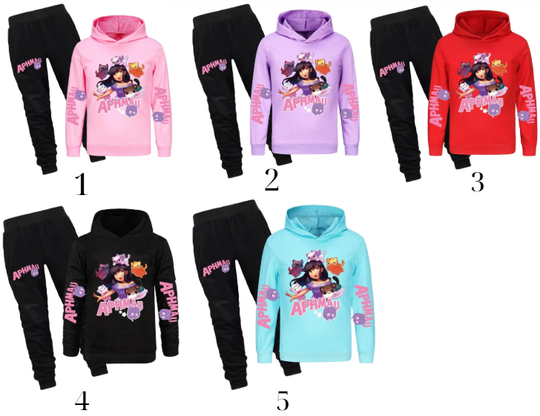 Discover APhMau Girls' Hoodie and Joggers Set Cartoon Style