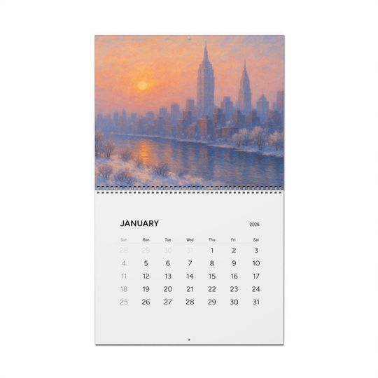 Discover Artistic 2026 Wall Calendar with City Images by Van Gogh, Turner, Monet, Klimt | Home & Living Office Supplies