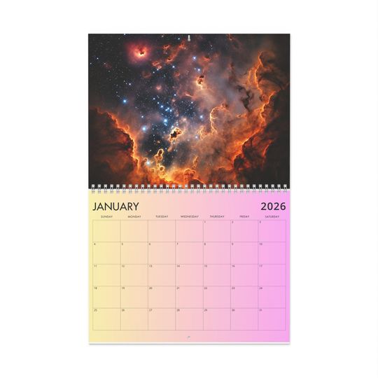 Discover 2026 Astronomy Calendar Wall Planner Universe Cosmos Galaxy Home Office Supplies