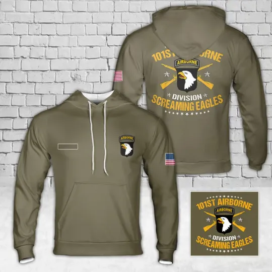Custom Name US Army 101st Airborne Division Hoodie 3D