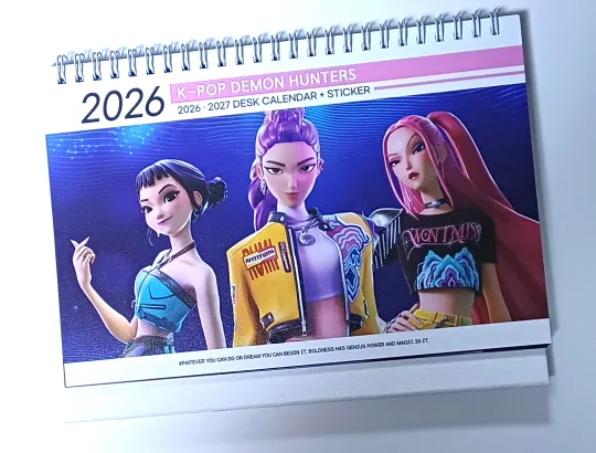 Discover K-pop Demon Hunters Kdehun Photo 2026 2027 Desk Calendar Calender Kpop Goods