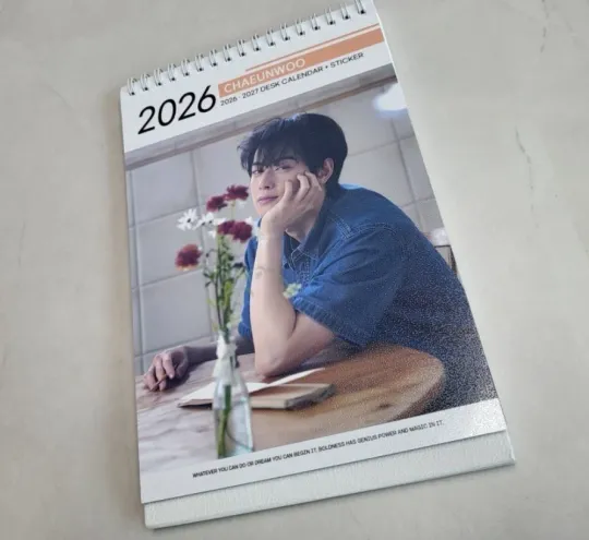 Discover Cha Eun Woo Eunwoo Astro Photo 2026 2027 Desk Calendar Calender Kpop White